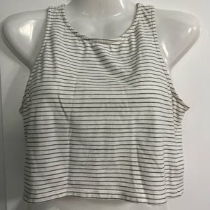 Divided Striped Crop Top, Sz Juniors M